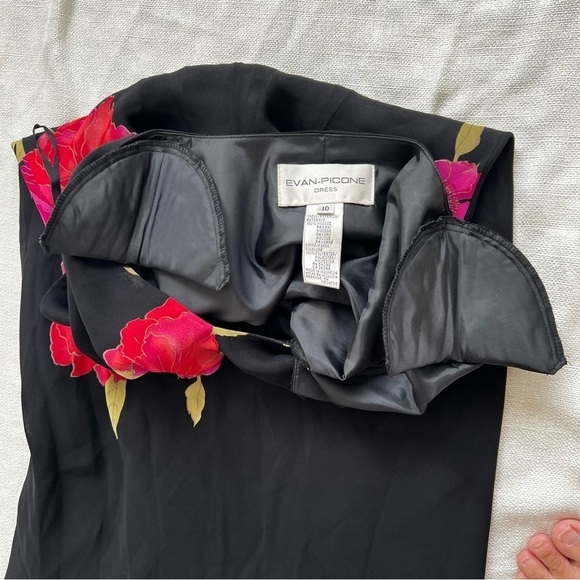 Evan Picone Black Lined Dress Size 10 - Picture 5 of 8